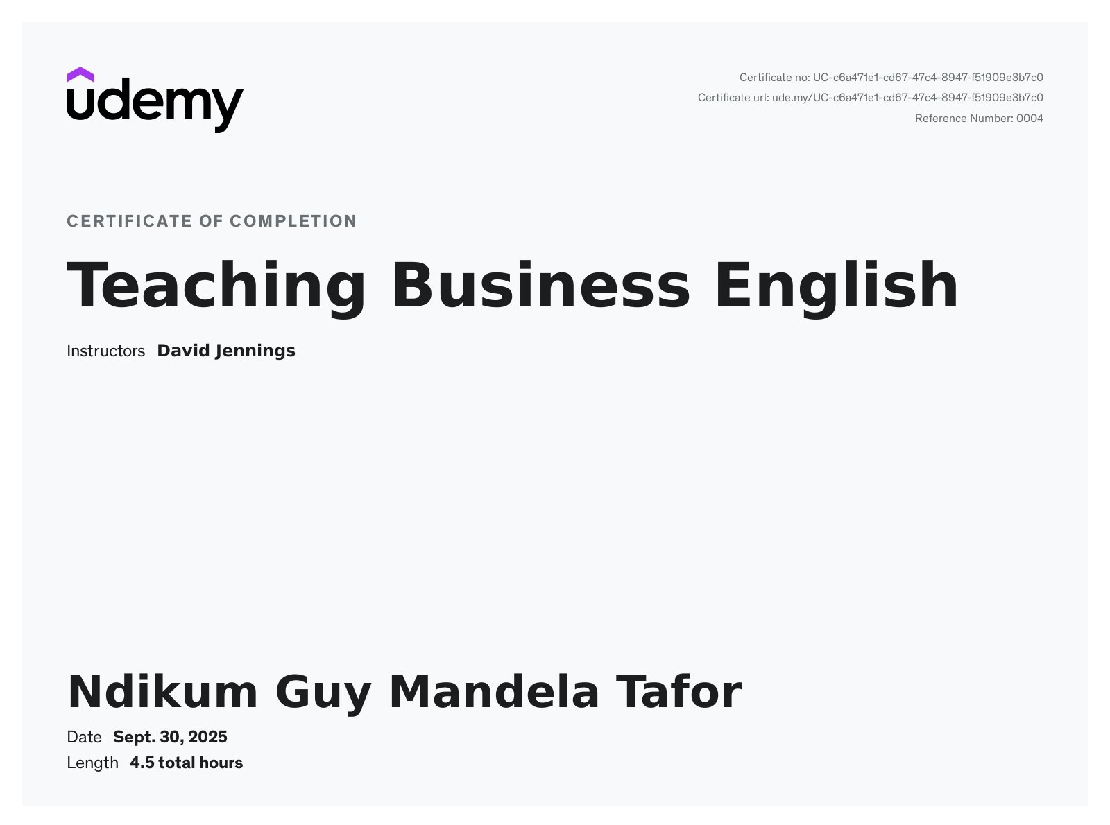 Business English Certificate